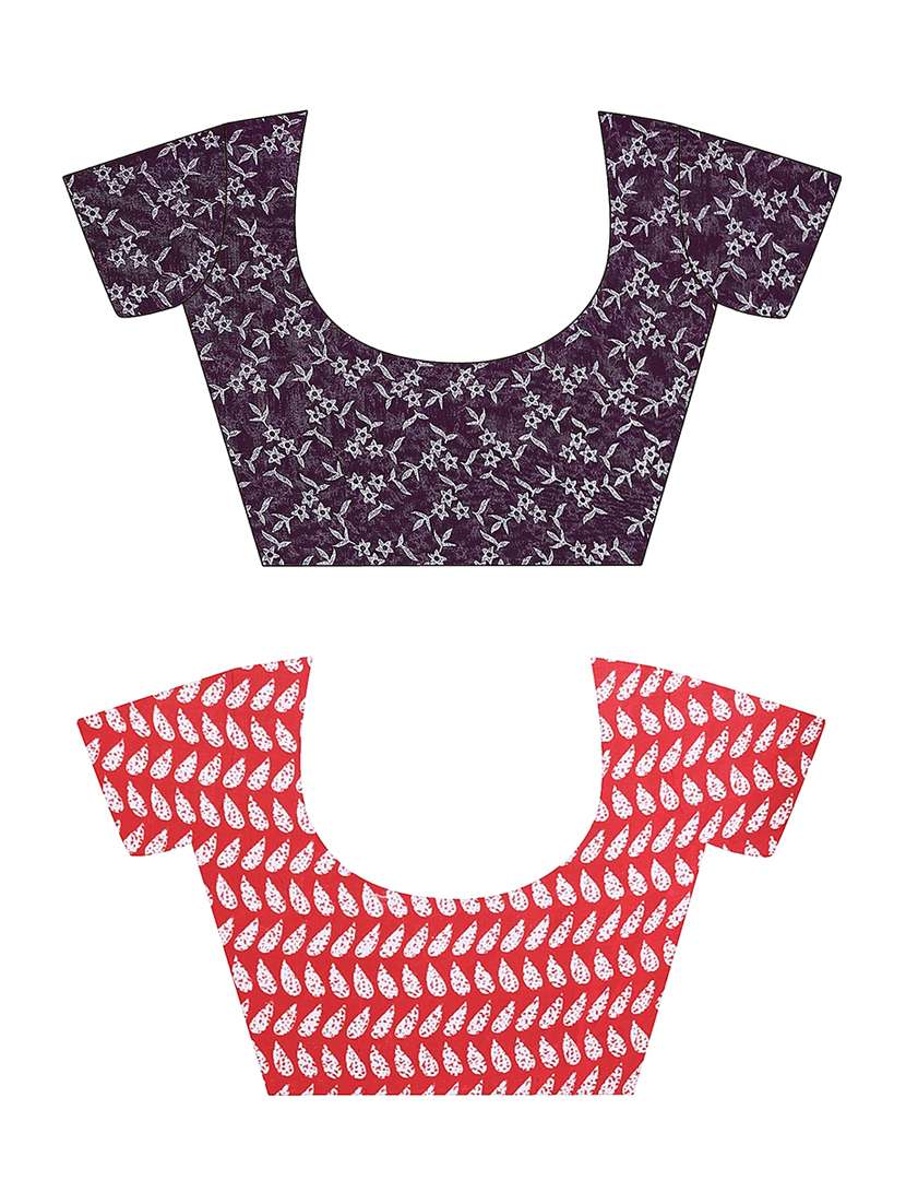 women pack of 2 casual wear combo sarees with blouse - 21475873 -  Standard Image - 2