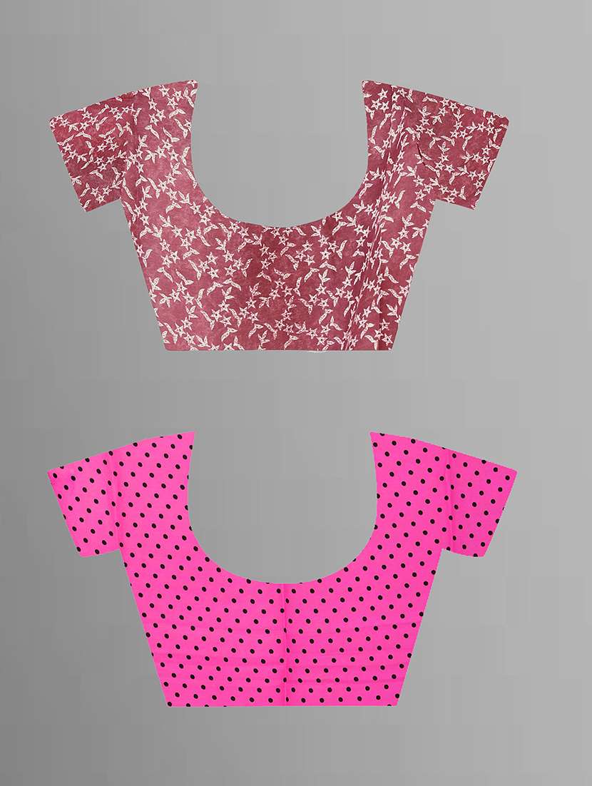 women pack of 2 printed casual wear saree with blouse - 21476117 -  Standard Image - 2