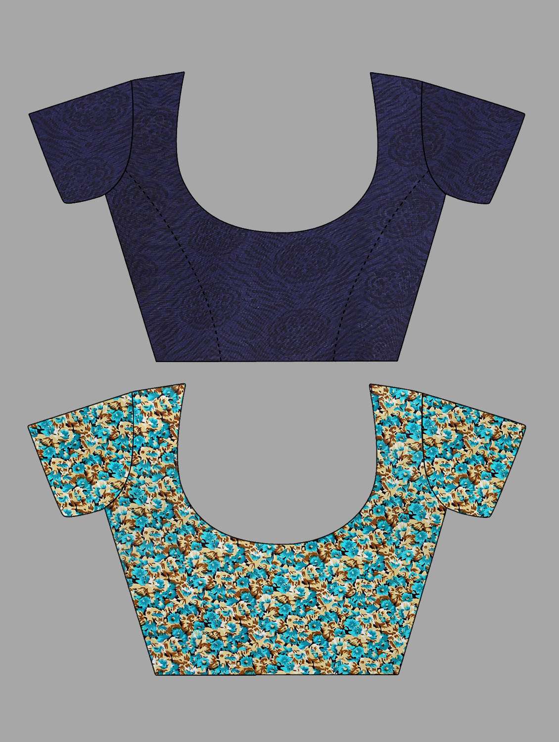 pack of 2 printed casual wear sarees with blouse - 21477095 -  Standard Image - 2