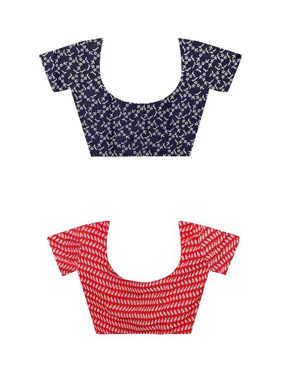 women pack of 2 casual wear combo sarees with blouse - 21477288 -  Standard Image - 2