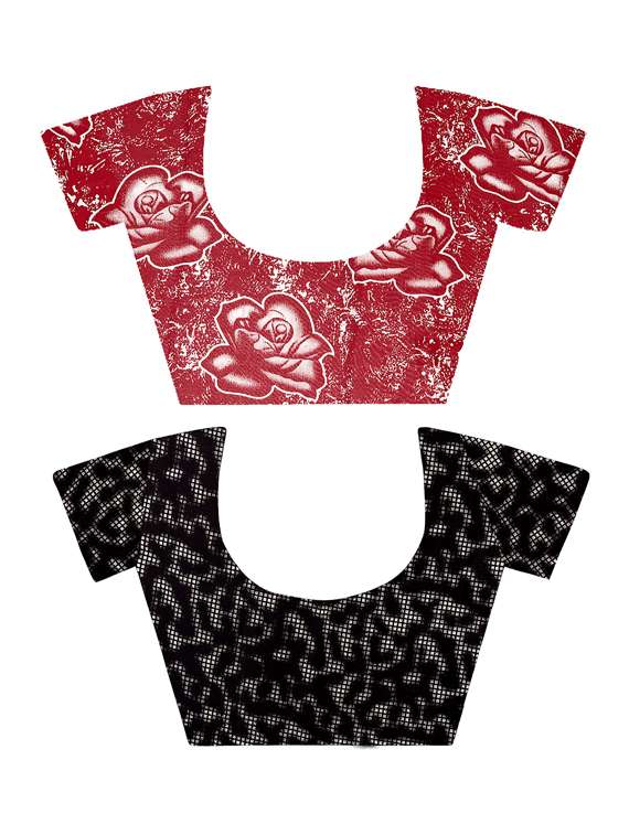 women pack of 2 casual wear combo sarees with blouse - 21477404 -  Standard Image - 2
