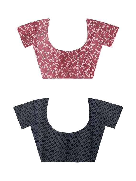 women pack of 2 casual wear combo sarees with blouse - 21477433 -  Standard Image - 2