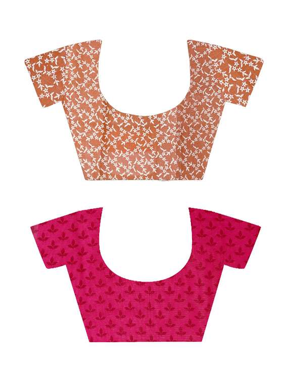 women pack of 2 casual wear combo sarees with blouse - 21477481 -  Standard Image - 2