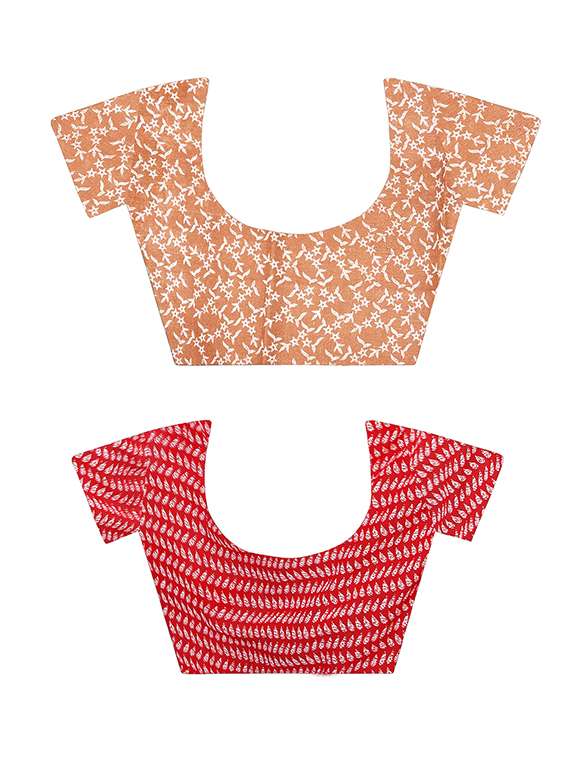 women pack of 2 casual wear combo sarees with blouse - 21477538 -  Standard Image - 2