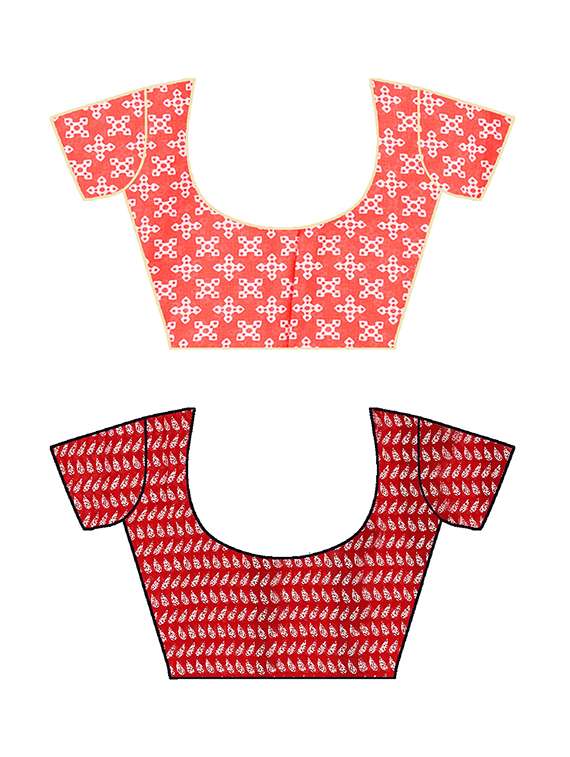 women pack of 2 casual wear combo sarees with blouse - 21477632 - Standard Image - 2