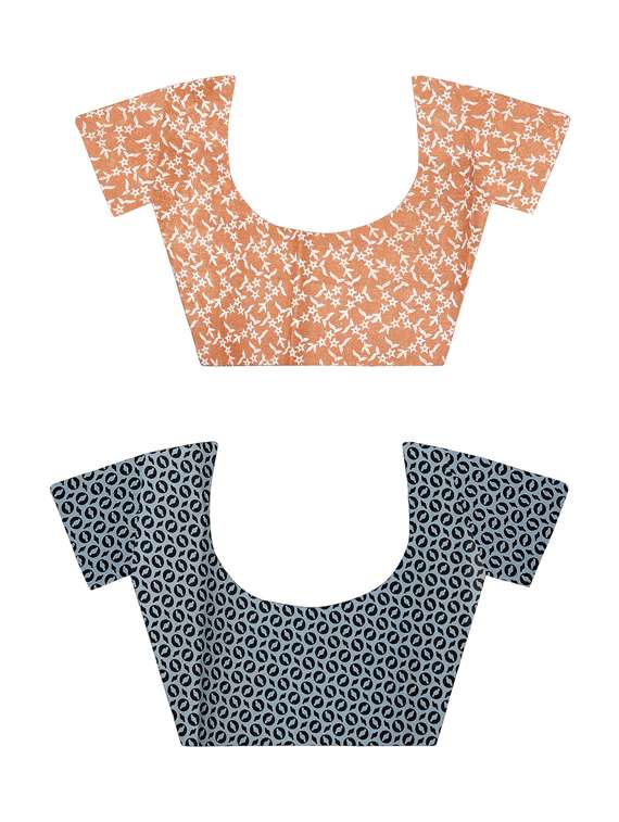 women pack of 2 casual wear combo sarees with blouse - 21478016 -  Standard Image - 2