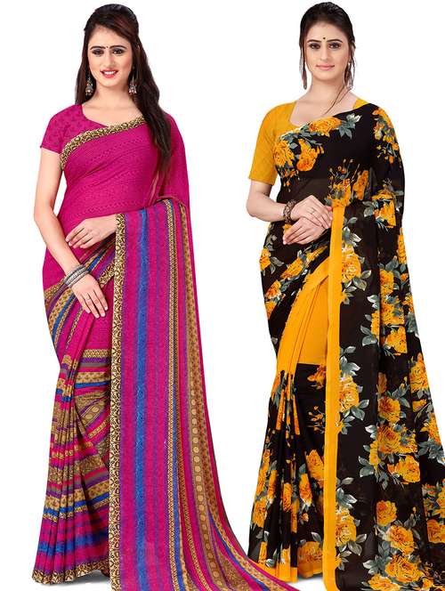 Women Pack Of 2 Casual Wear Combo Sarees With Blouse