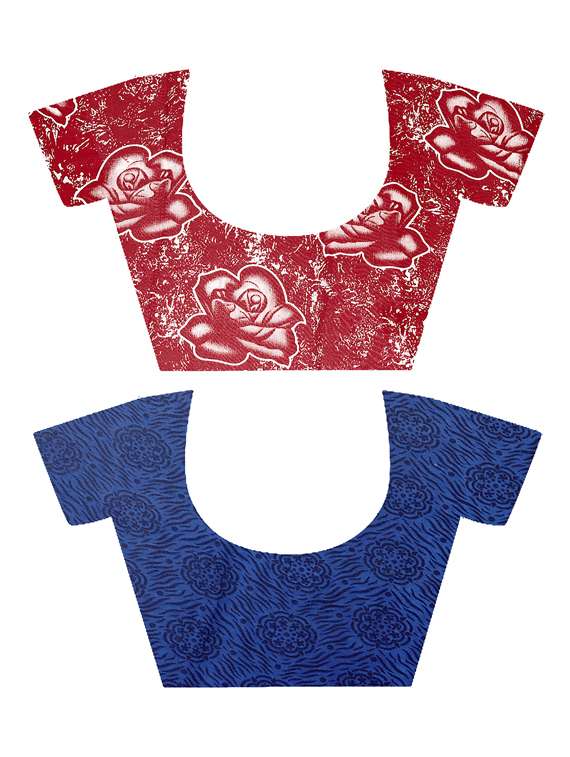 women pack of 2 casual wear combo sarees with blouse - 21478084 -  Standard Image - 2