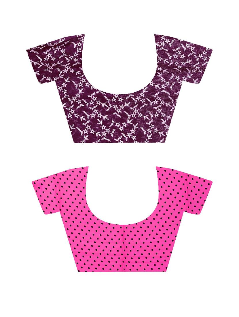 women pack of 2 casual wear combo sarees with blouse - 21478244 - Standard Image - 2