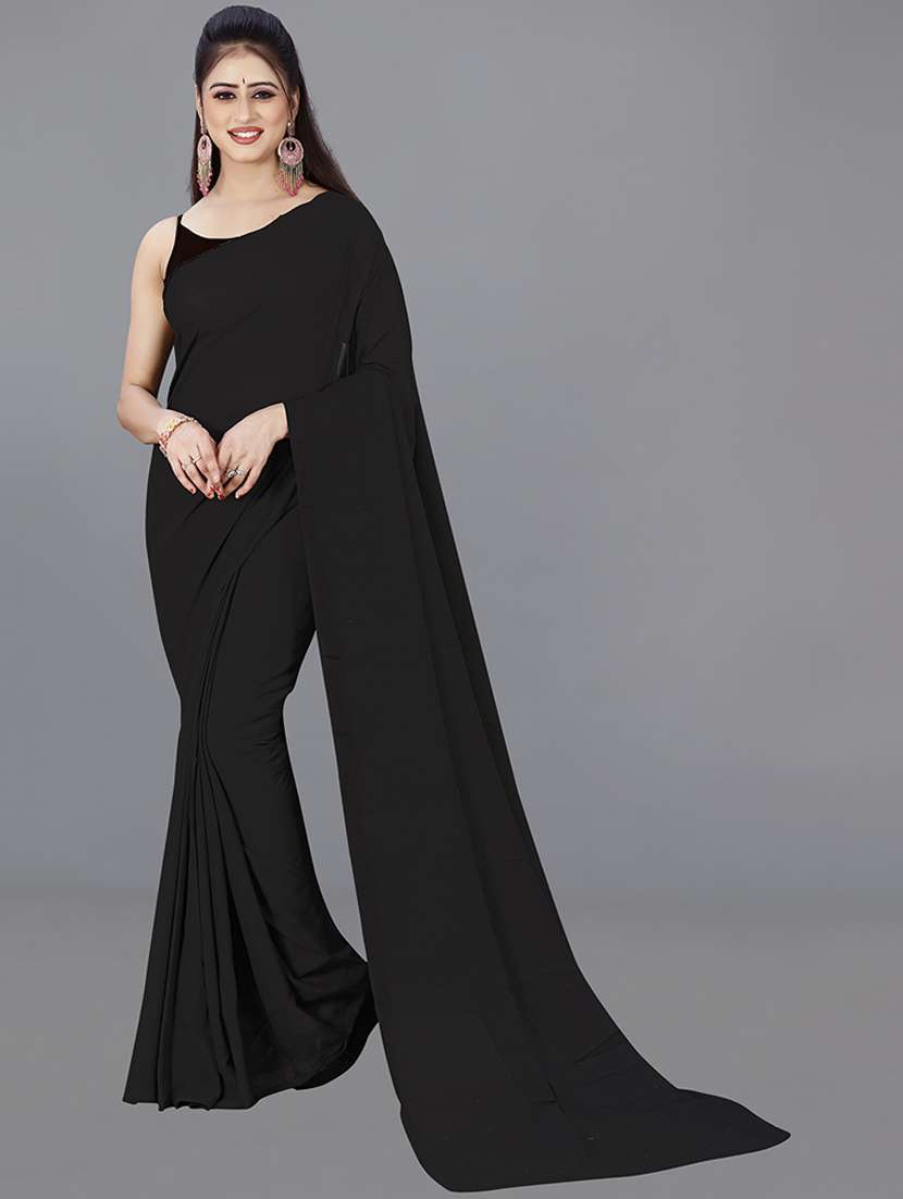 women plain casual wear saree with blouse