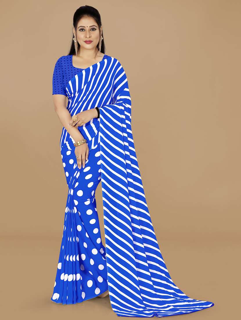 women printed casual wear saree with blouse