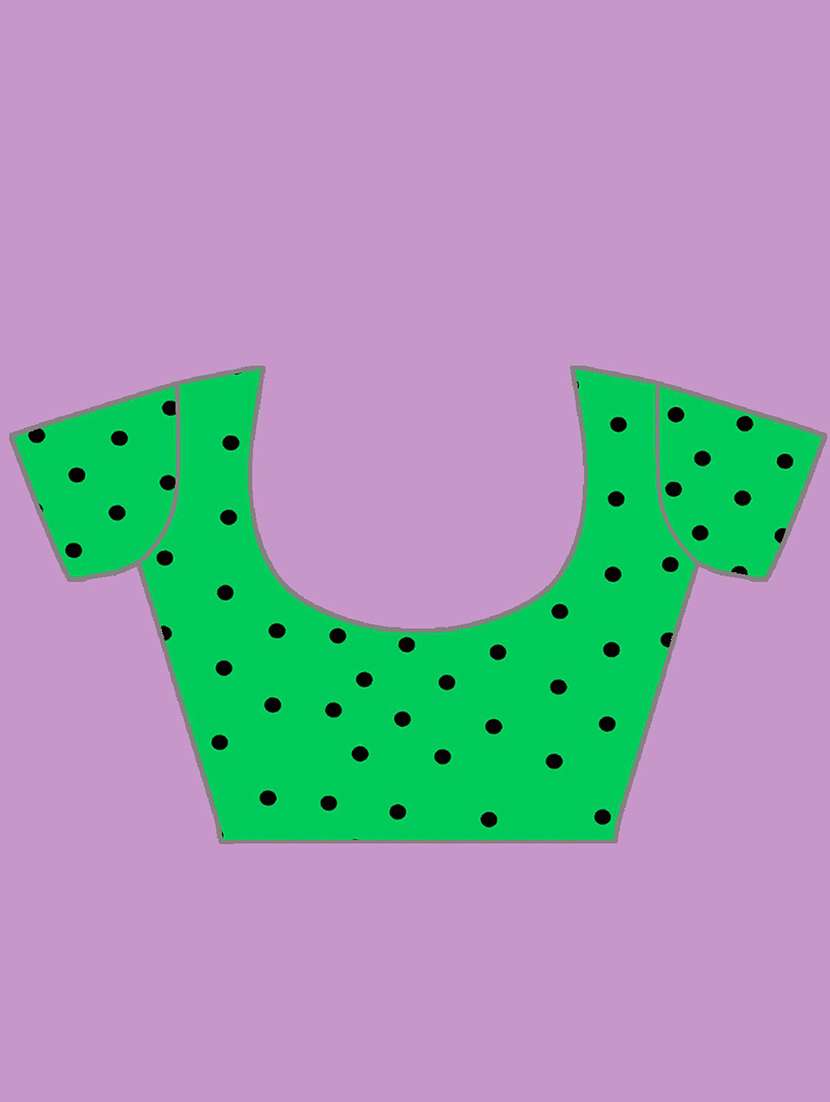 women green polka dots printed georgette saree with blouse - 21480561 -  Standard Image - 2