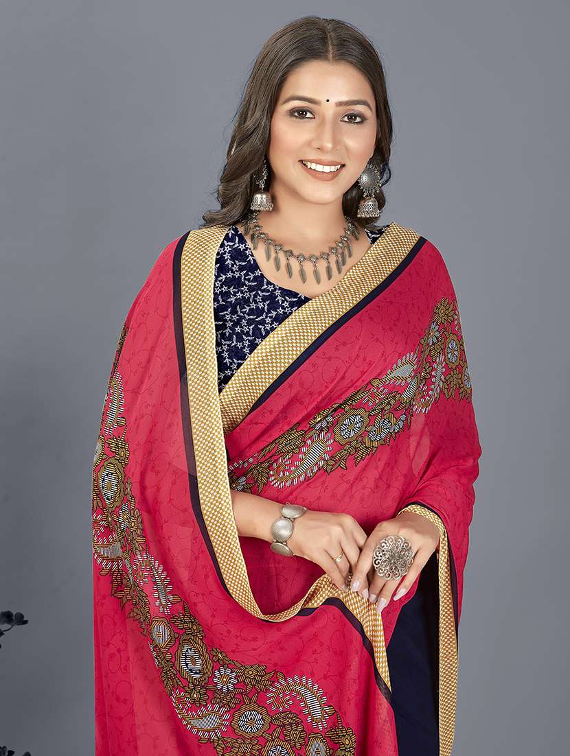women multi color printed georgette saree with blouse - 21480569 - Standard Image - 2