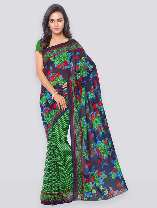 floral printed saree with blouse - 21480588 -  Standard Image - 0