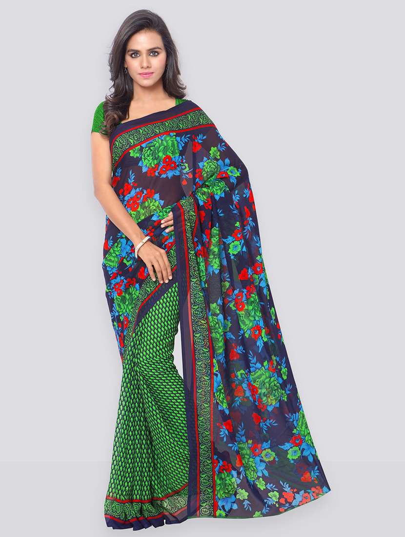 floral printed saree with blouse - 21480588 -  Zoom Image - 0