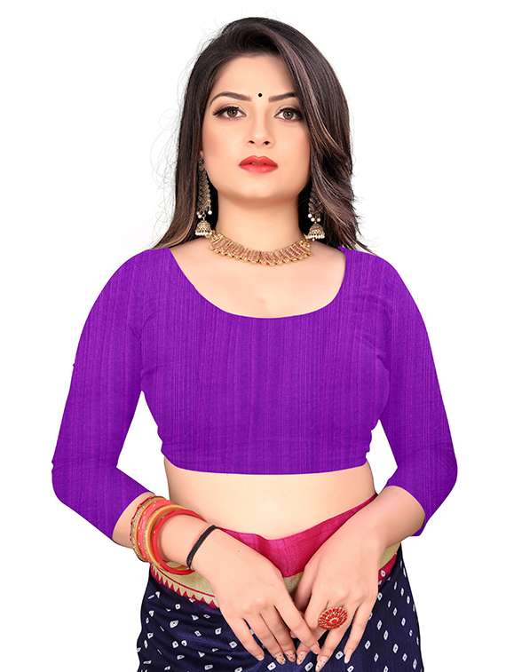 women purple printed saree with blouse - 21480896 -  Standard Image - 2