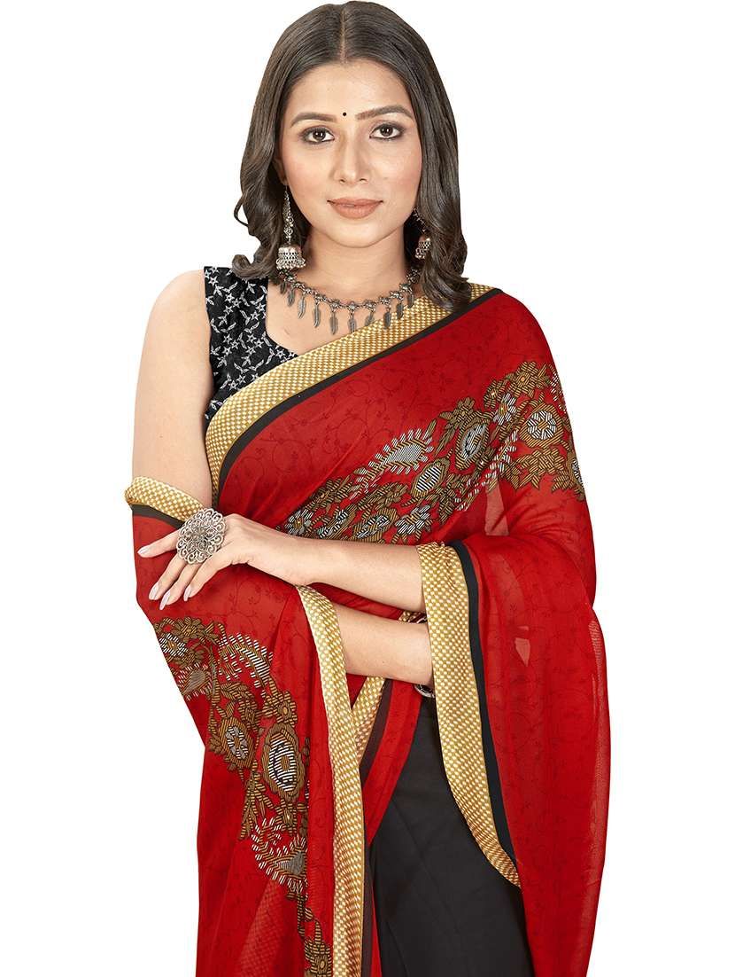 women printed casual wear sarees with blouse - 21480973 -  Standard Image - 2