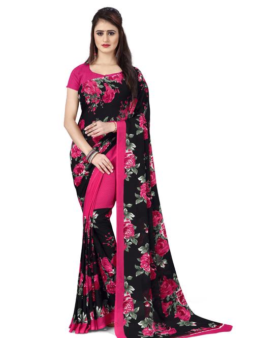 women pink printed saree with blouse - 21480993 - Standard Image - 0