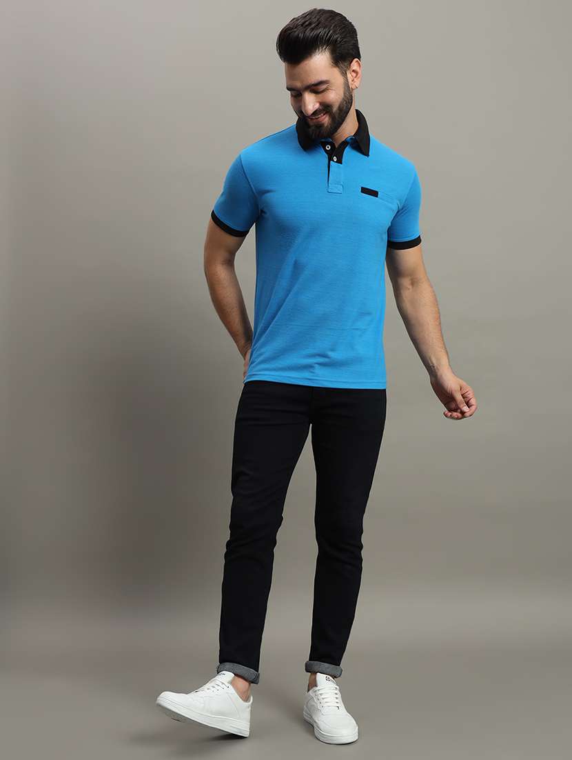 men polo neck solid t-shirt - 21482410 -  Standard Image - 2