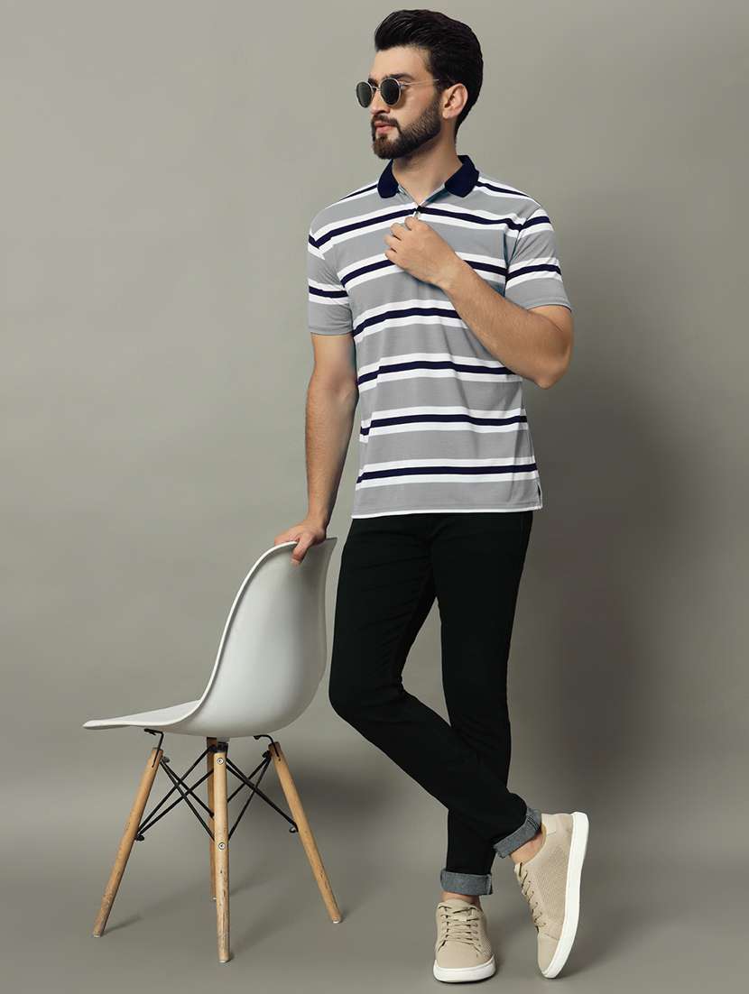 men polo neck striped t-shirt - 21482413 -  Standard Image - 2