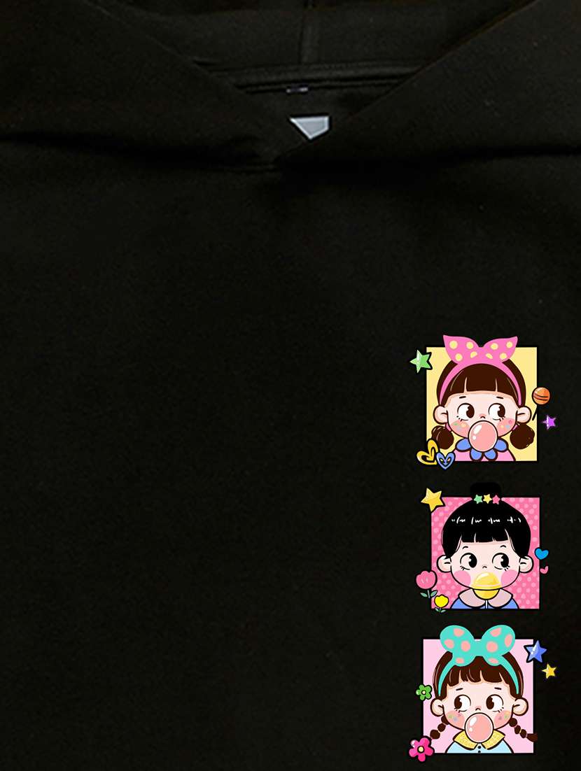 girls hooded neck long sleeves sweatshirts - 21482823 -  Standard Image - 2