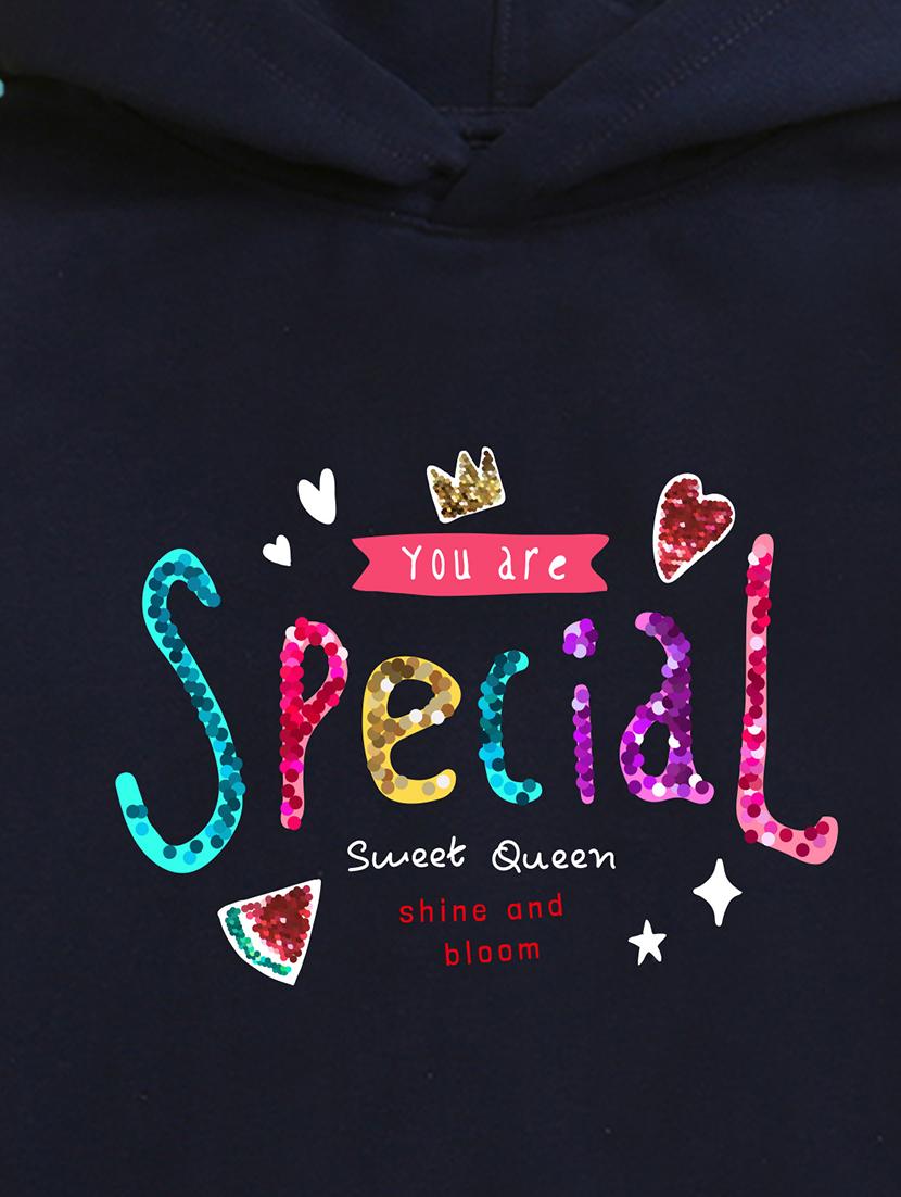 girls hooded neck long sleeves sweatshirts - 21482877 - Standard Image - 2