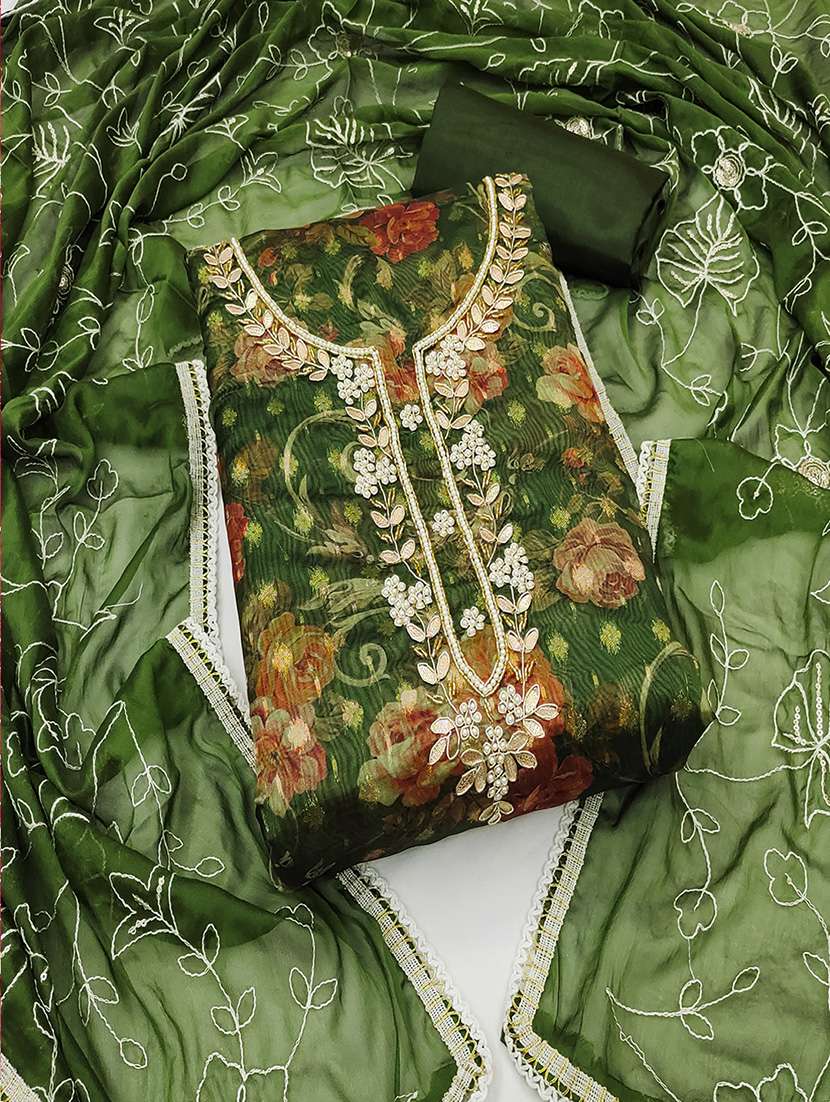 women printed unstitched suit set