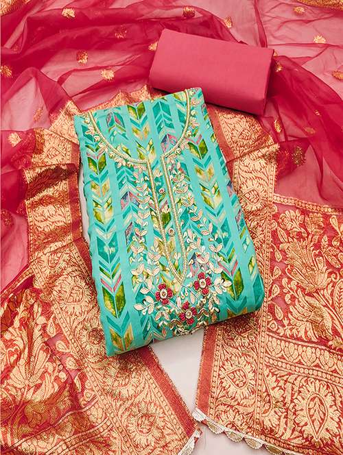 women printed unstitched suit set - 21482961 - Standard Image - 0