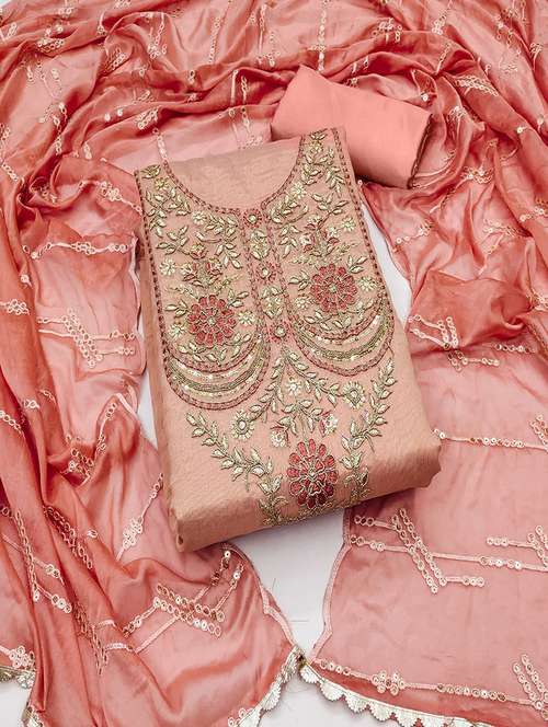 women embroidered unstitched suit set - 21482976 -  Standard Image - 0