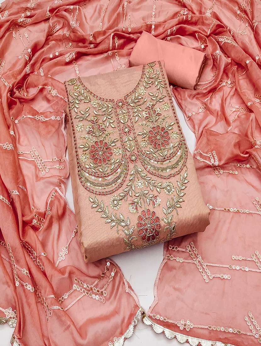 women embroidered unstitched suit set