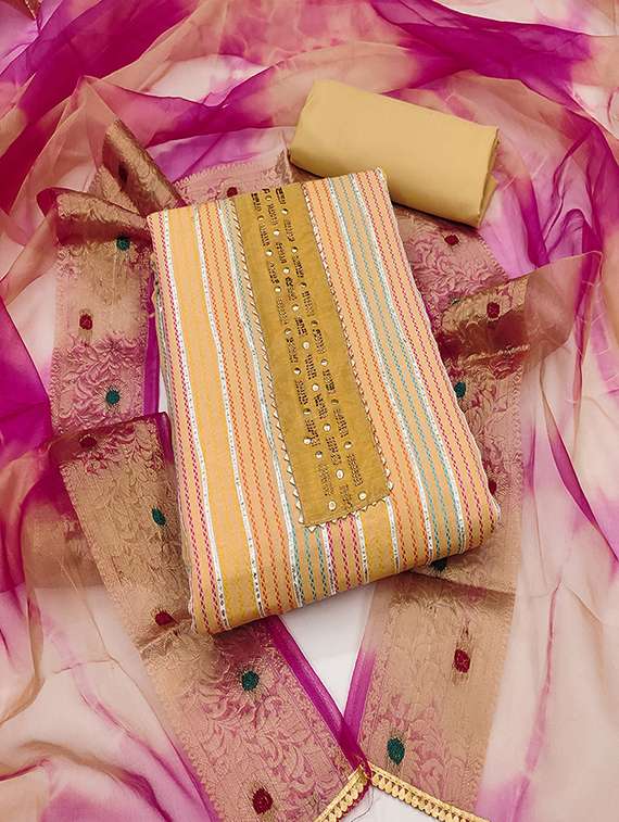 women embroidered unstitched suit set