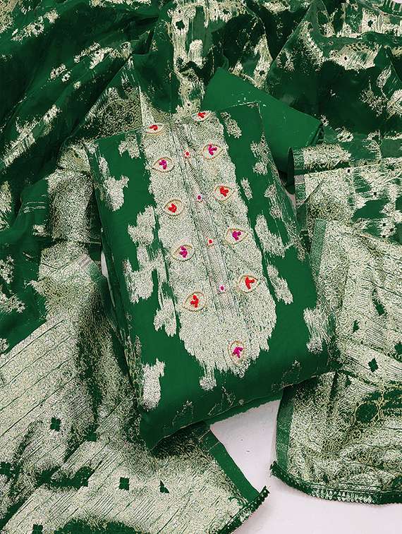 women self design unstitched suit set