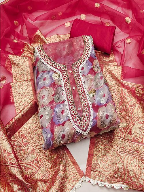 women embroidered unstitched suit set - 21483012 - Standard Image - 0