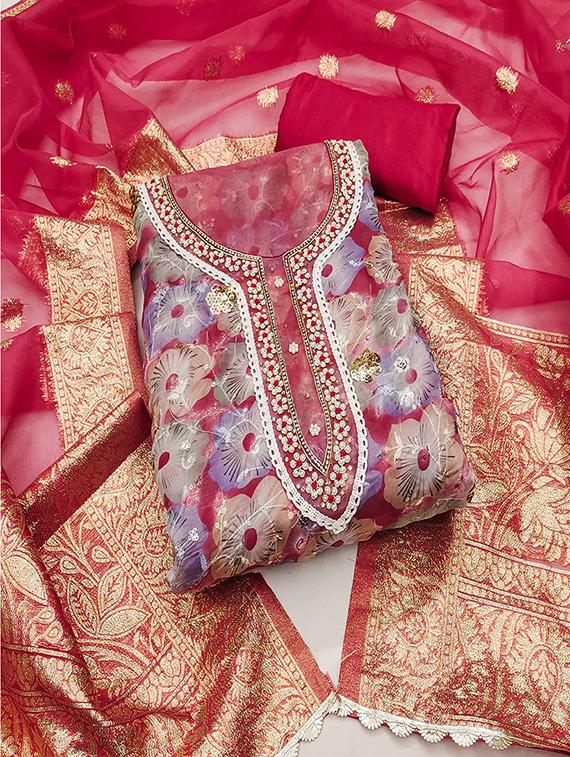 women embroidered unstitched suit set - 21483012 - Zoom Image - 0