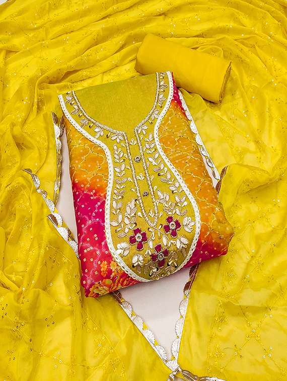 women embroidered unstitched suit set