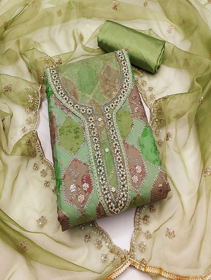 women embroidered unstitched suit set