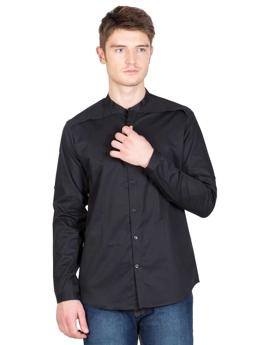 men long sleeved solid casual shirt