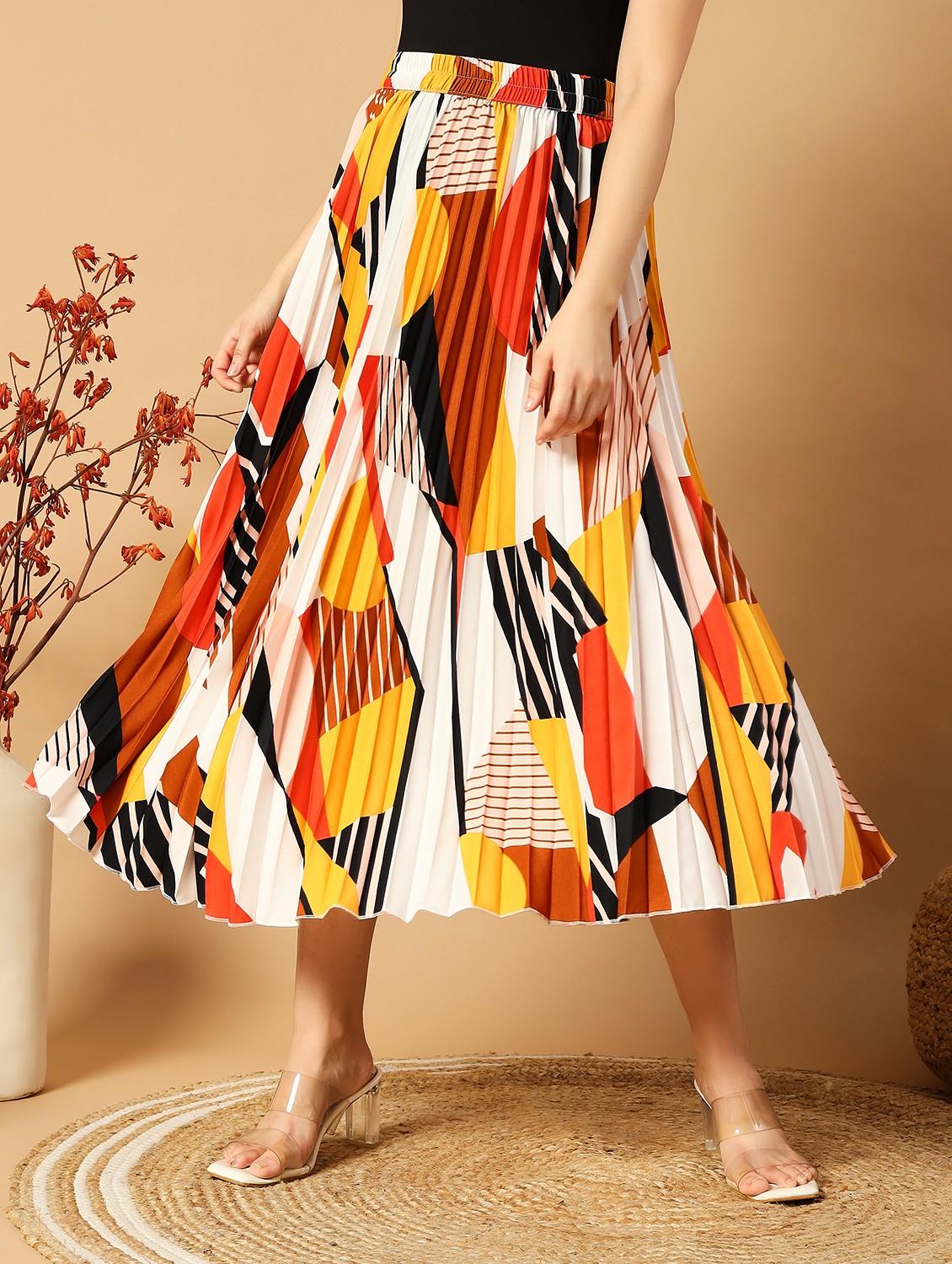 women multicolored printed flared skirt - 21483328 -  Zoom Image - 0