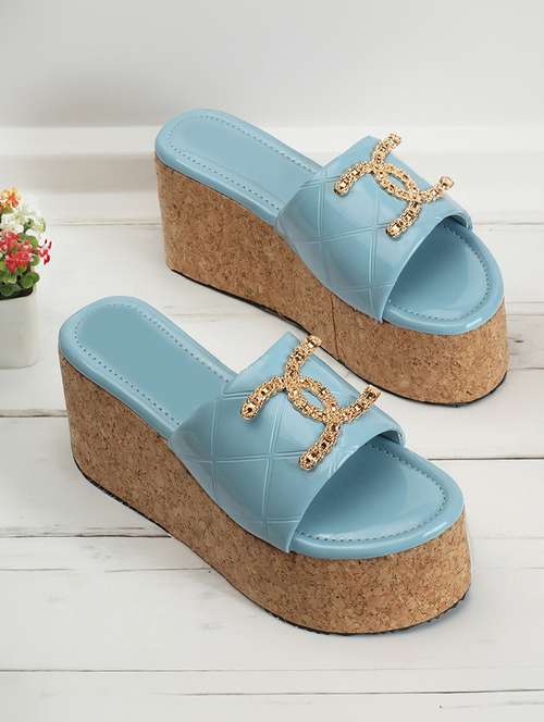 women light blue platforms wedge - 21483400 -  Standard Image - 0