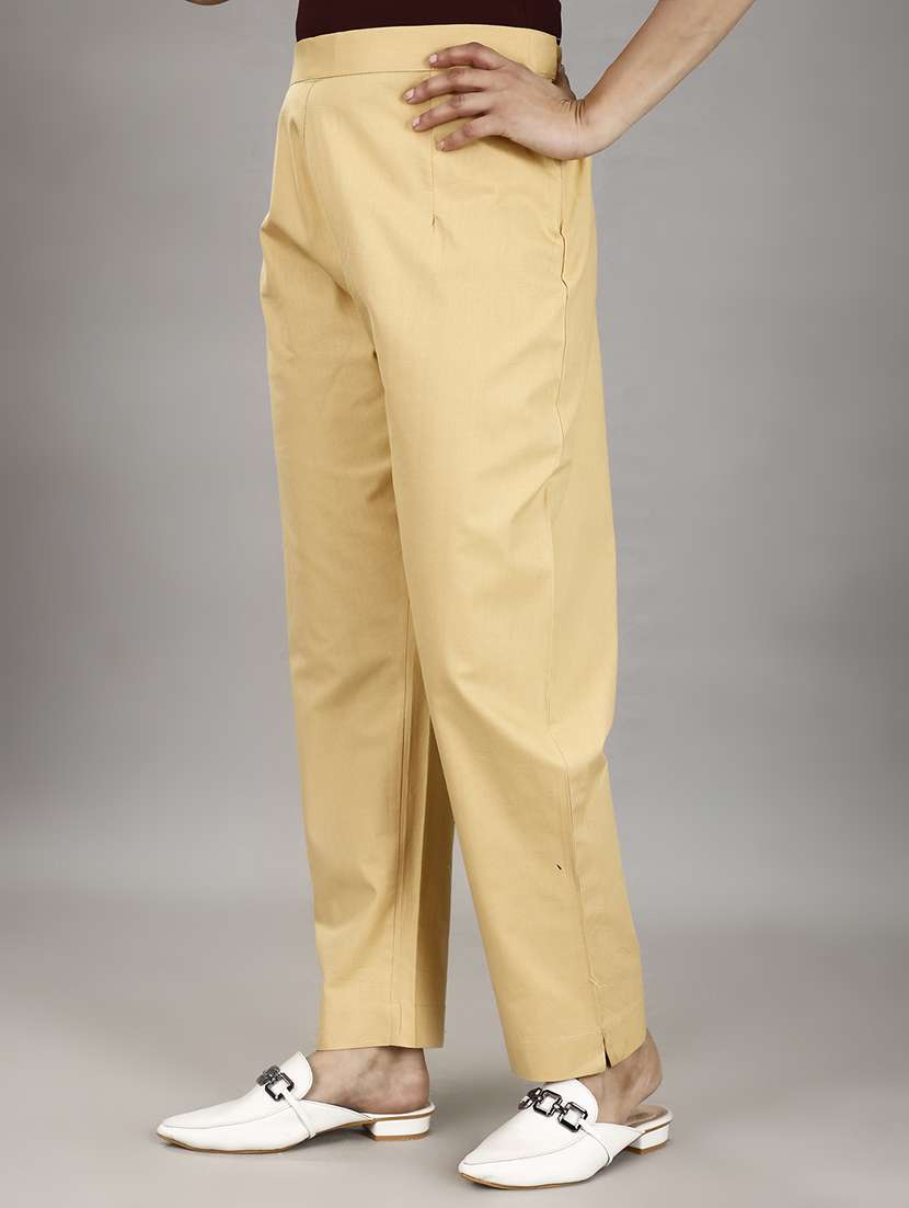women solid mid rise trouser - 21483423 -  Standard Image - 2