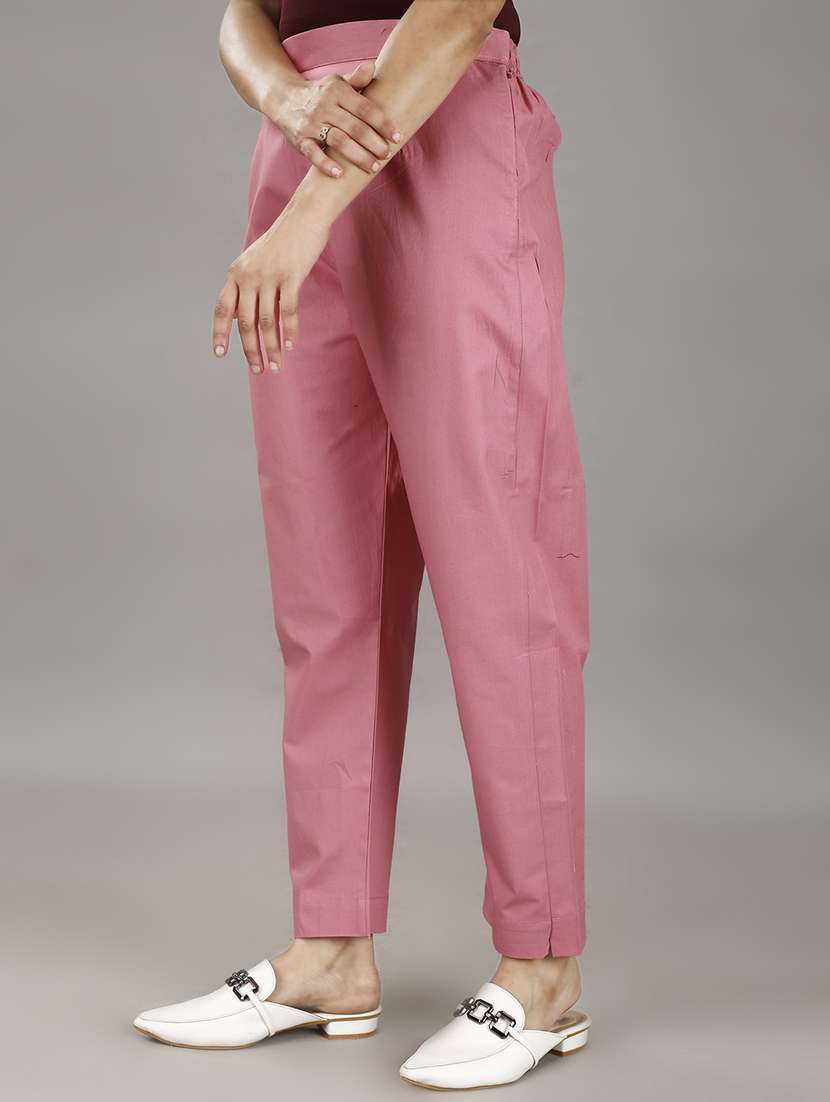 women solid mid rise tailored trouser - 21483430 -  Standard Image - 2