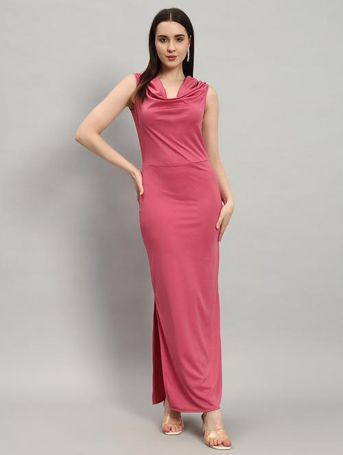women solid cowl neck bodycon dress - 21483467 -  Standard Image - 0
