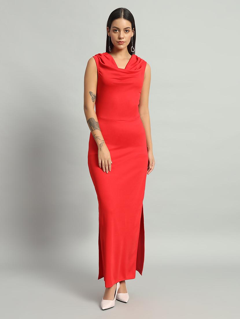 women solid cowl neck bodycon dress - 21483469 -  Zoom Image - 0