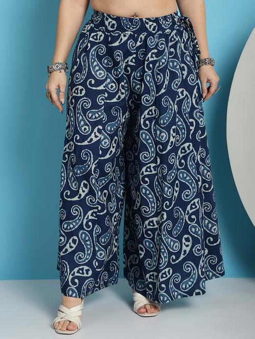 women printed cotton flared palazzo - 21483470 -  Standard Image - 0