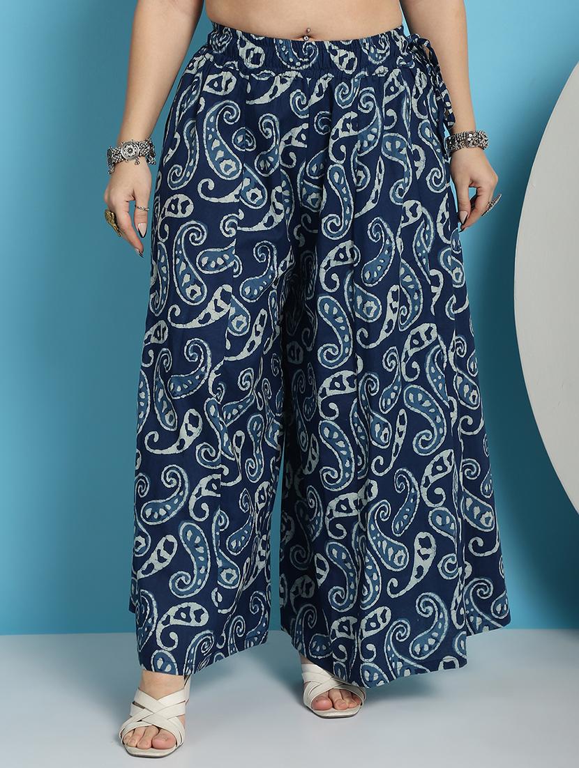 women printed cotton flared palazzo - 21483470 -  Zoom Image - 0