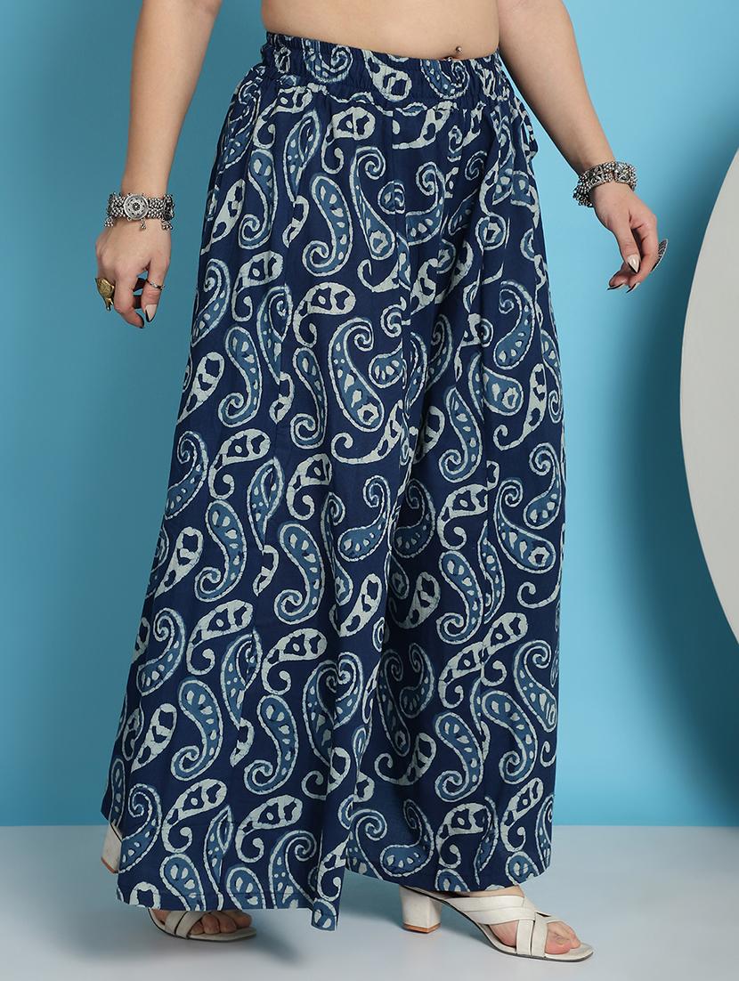women printed cotton flared palazzo - 21483470 - Standard Image - 2
