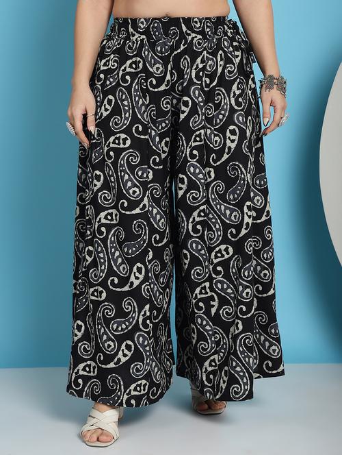 women printed cotton flared palazzo - 21483471 - Standard Image - 0