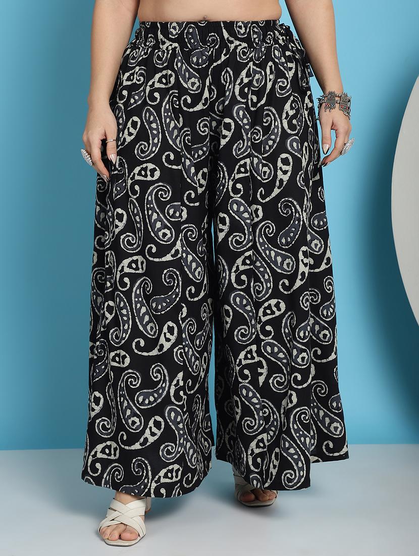 women printed cotton flared palazzo - 21483471 - Zoom Image - 0