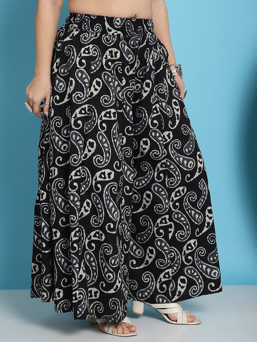 women printed cotton flared palazzo - 21483471 - Standard Image - 2
