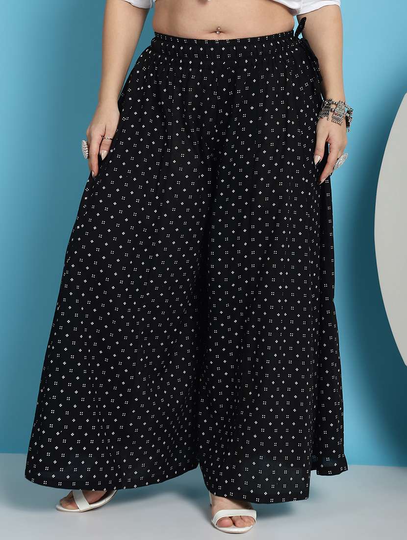women printed cotton flared palazzo - 21483473 -  Zoom Image - 0